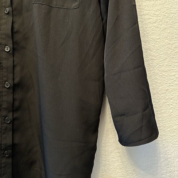 Lulus Women’s Shirt Dress Small Telegraph Route Black Shirt Dress Button Down - Picture 9 of 15